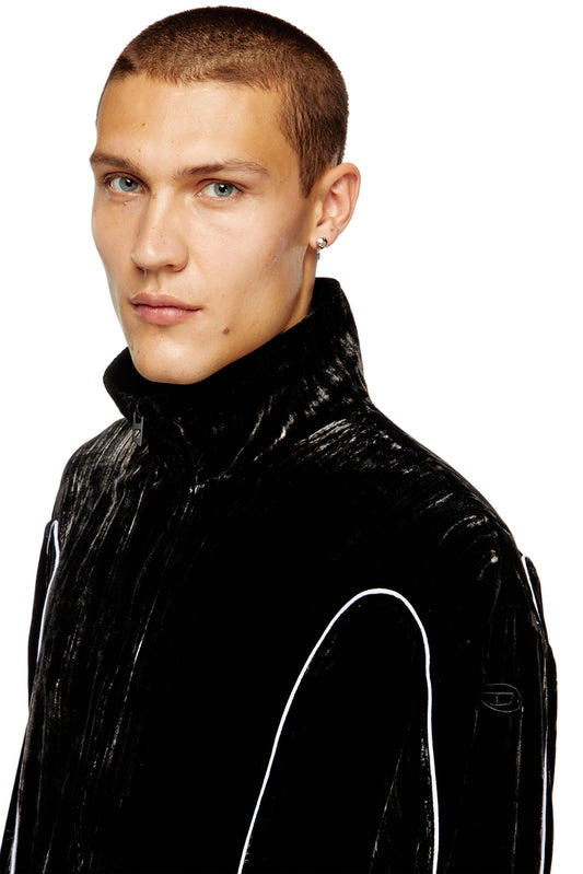 Track jacket in treated velvet (2)