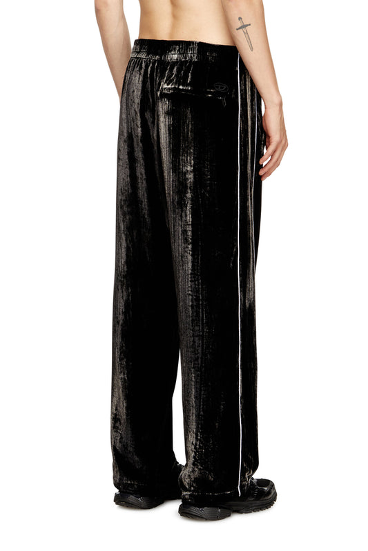 Track pants in treated velvet (1)