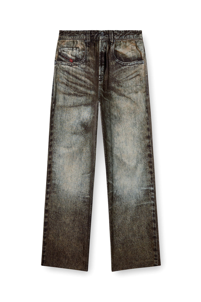 Elasticated pants in denim-look viscose (3)
