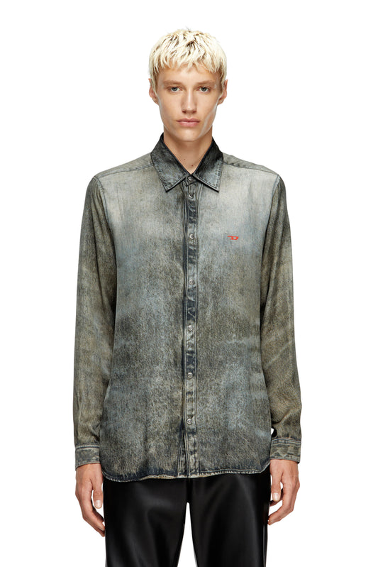 Shirt in denim-look viscose