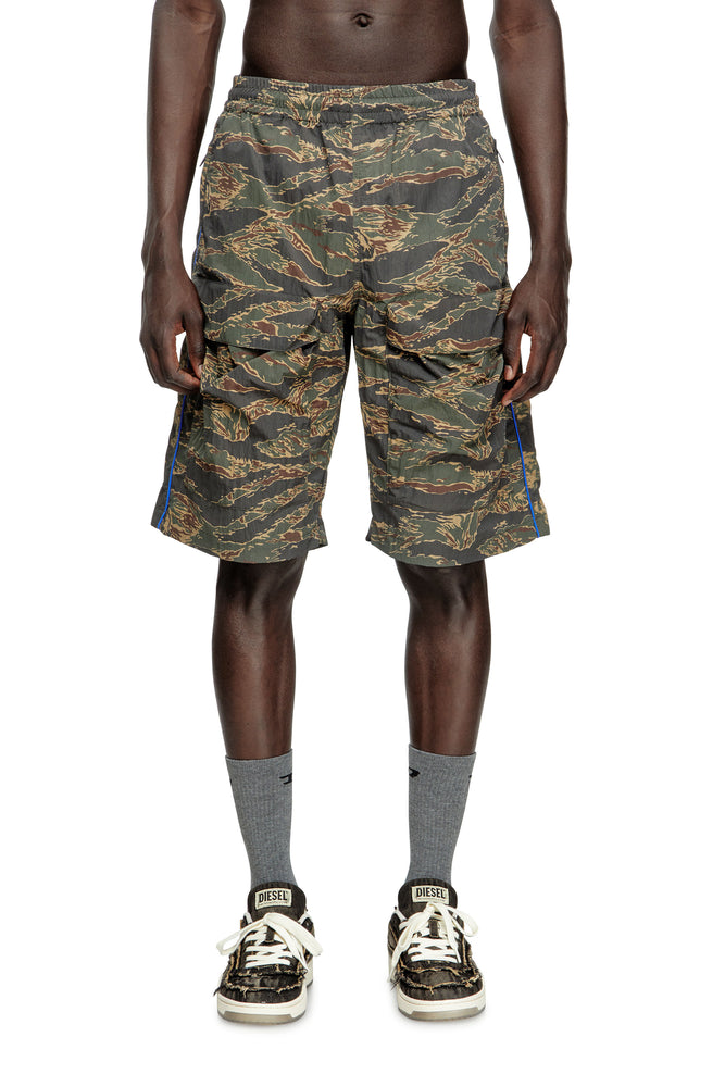 Cargo shorts with mixed camo prints