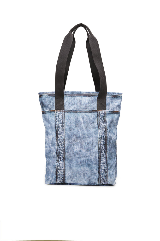 Tote bag in trompe l'oeil denim | Diesel Online Tote bag in trompe l'oeil denim | Diesel Online
