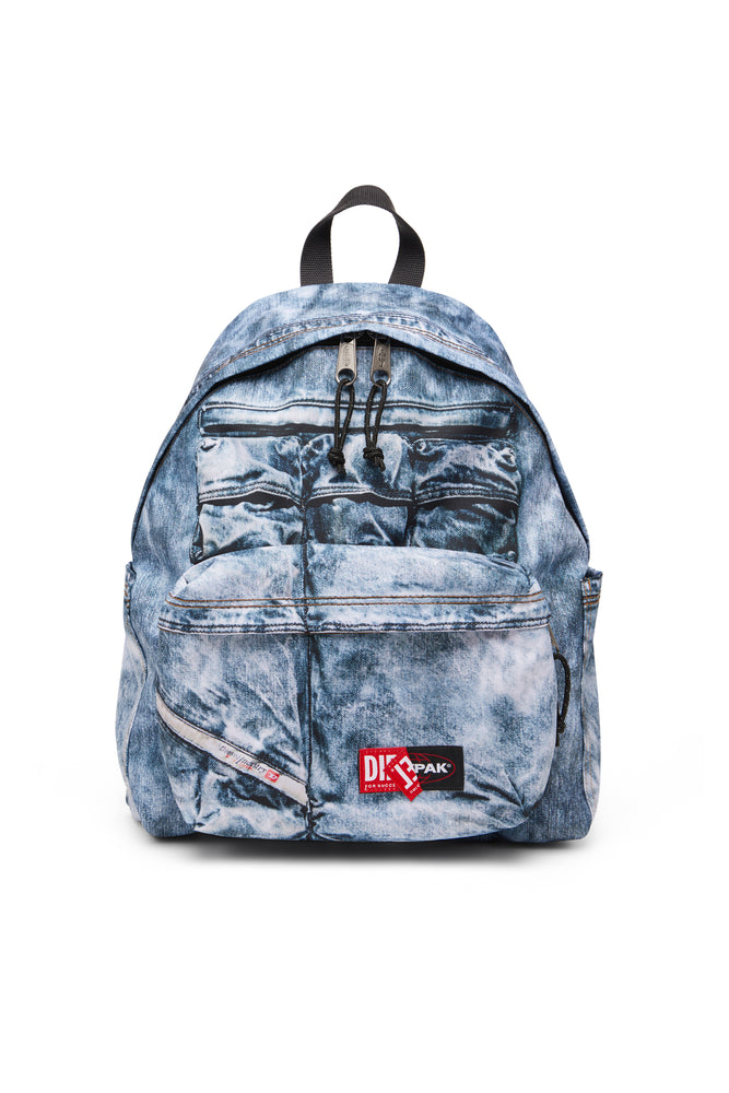 Backpack in trompe l'oeil denim