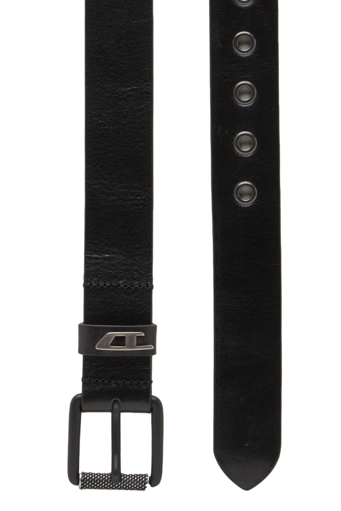 3.5cm shiny leather belt with logo loop (1)