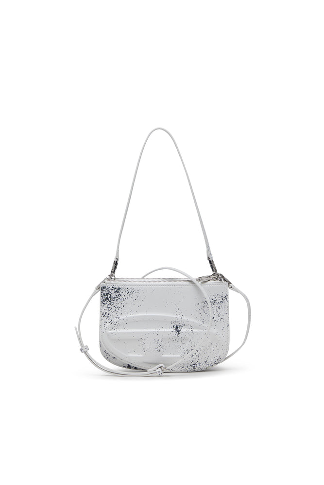 1DR Twin-Double-pouch shoulder bag in printed leather