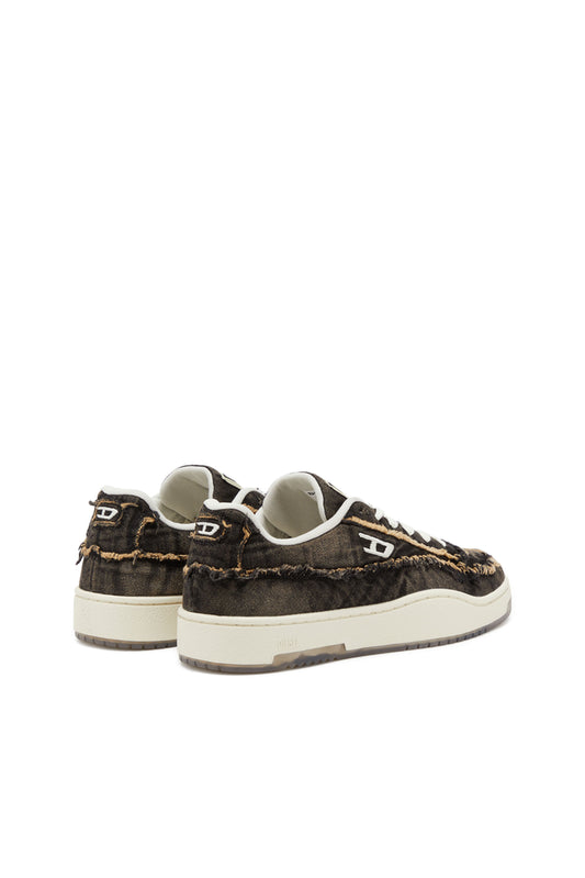 S-Tracker-D-Frayed denim sneakers with transparent sole (2)