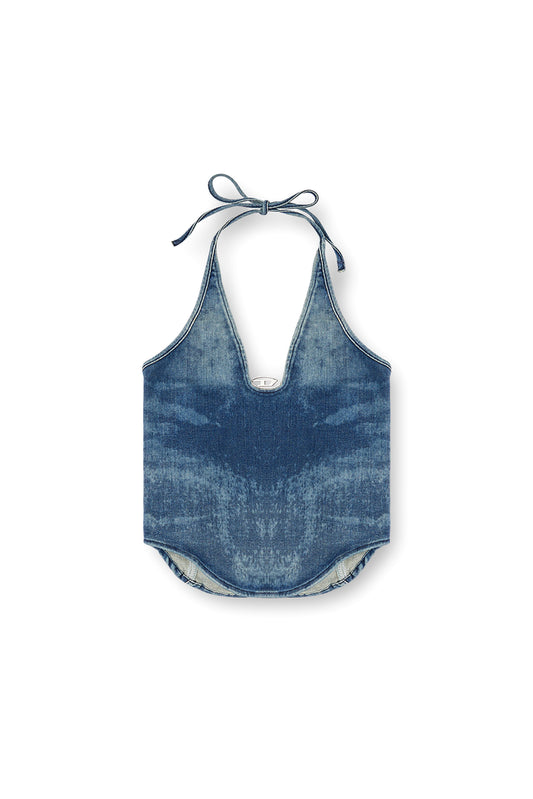 Halterneck top in Reform denim (3)