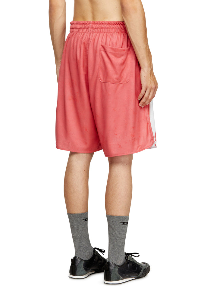 Striped shorts with photo patches (1)