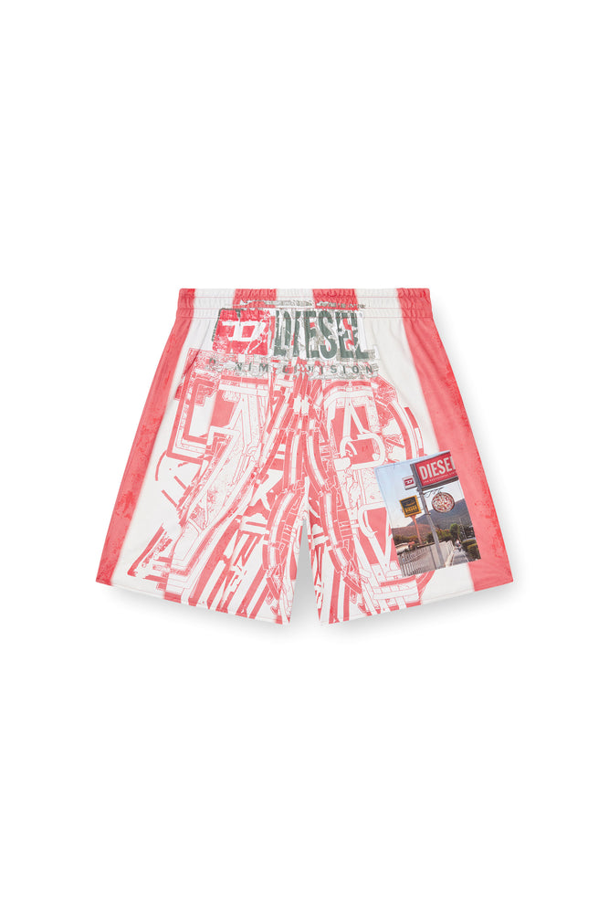 Striped shorts with photo patches (3)