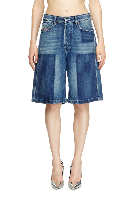 Shorts in contrast-effect denim