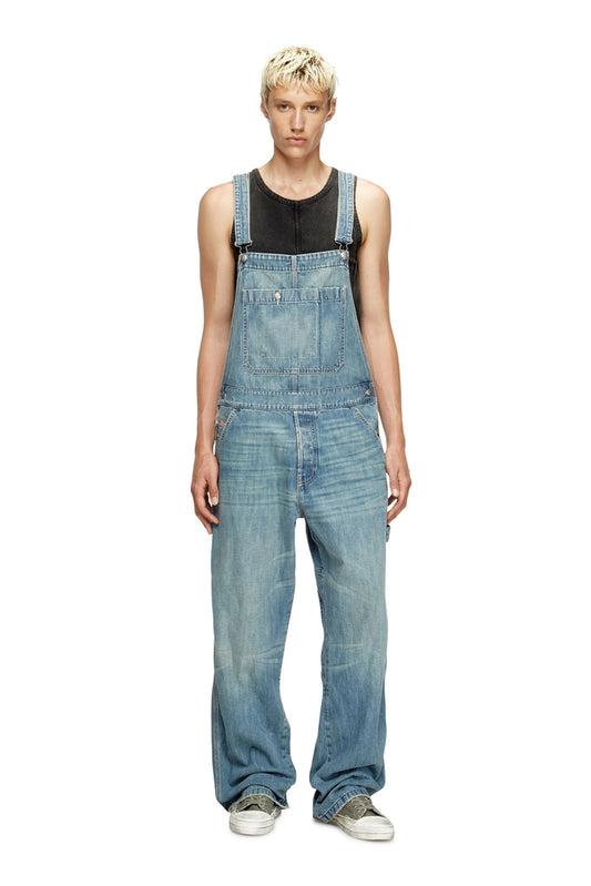 Utility-style denim dungarees