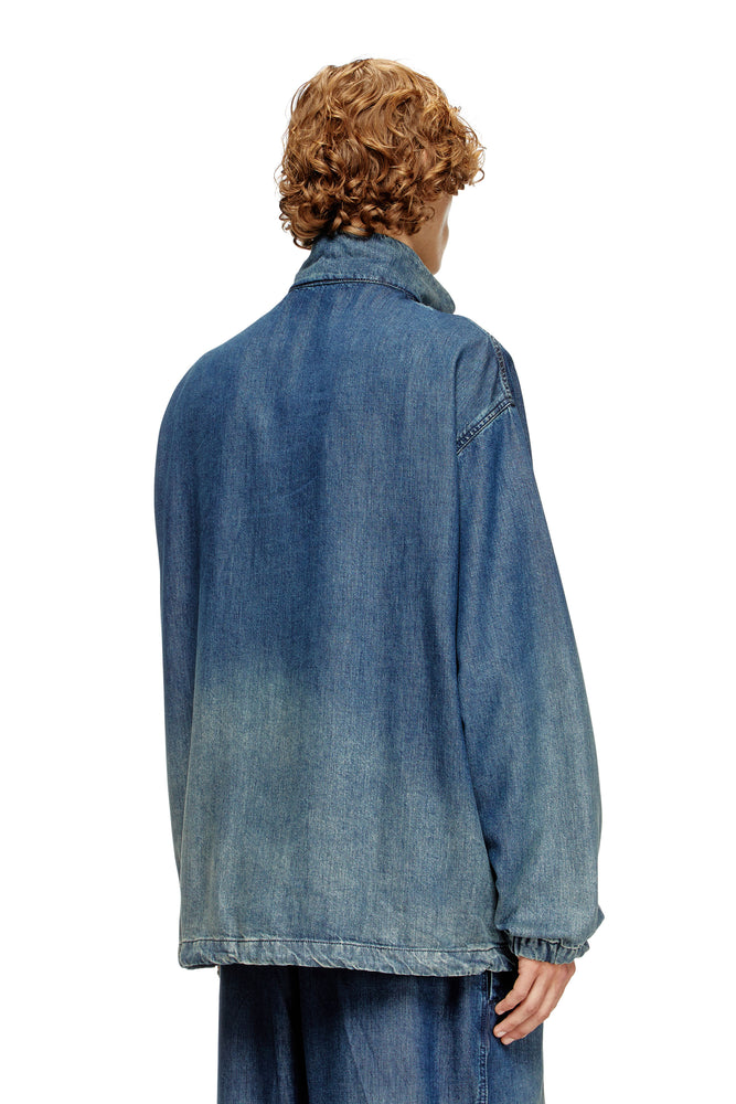 Zipped jacket in fluid denim (1)
