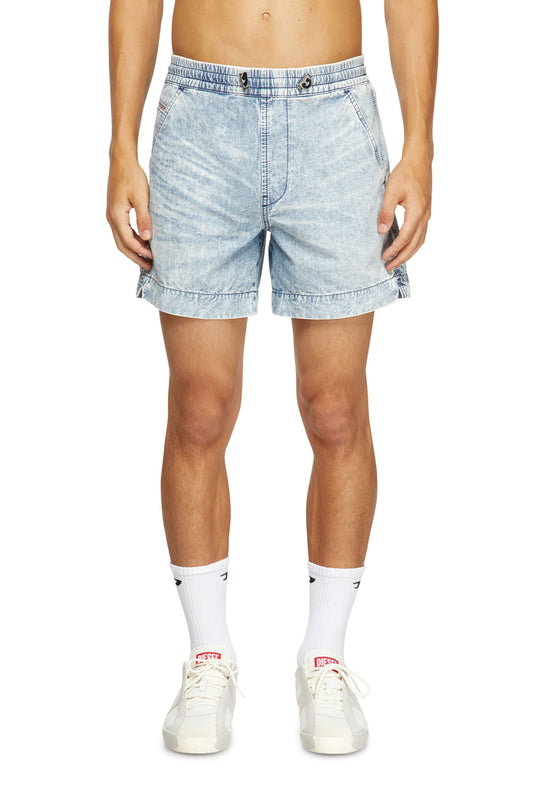 Shorts in marbled denim