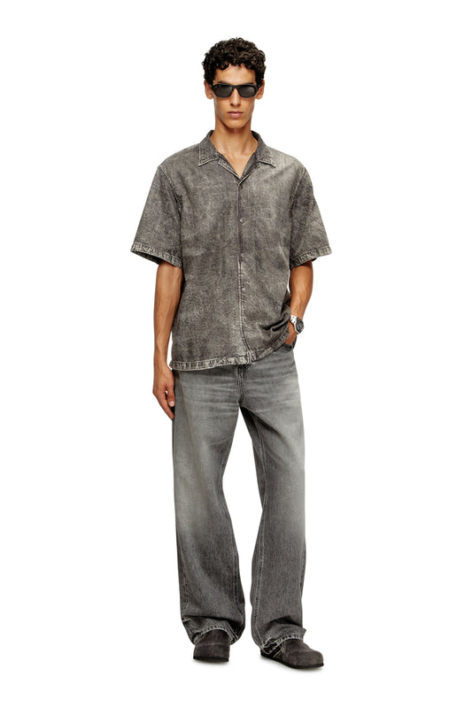 Bowling shirt in marbled denim (2)