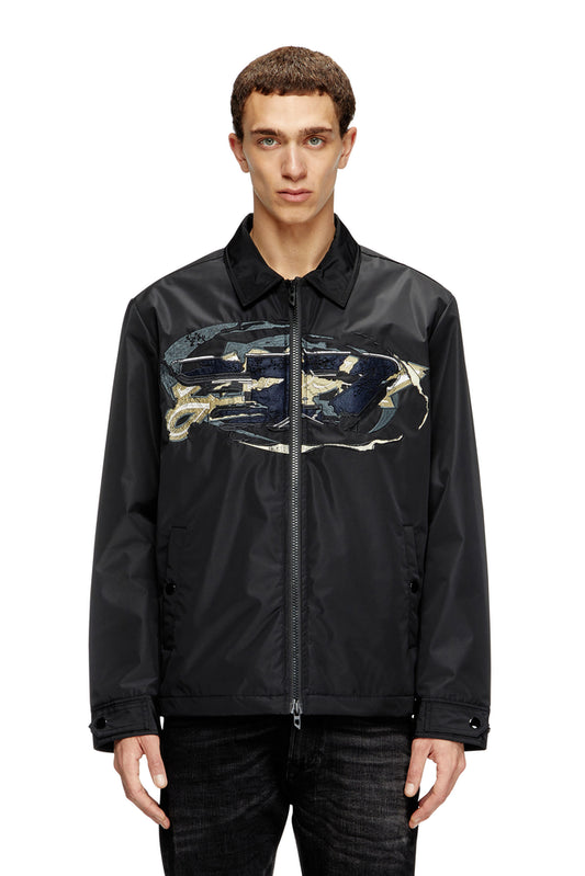 Jacket with embroidered patch