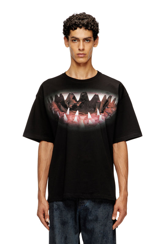 Cotton t-shirt with Shark mouth print