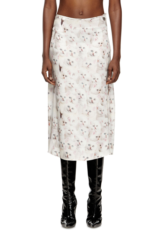Midi skirt in viscose with all-over print