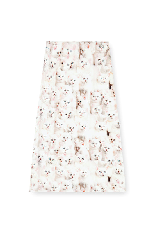 Midi skirt in viscose with all-over print (3)