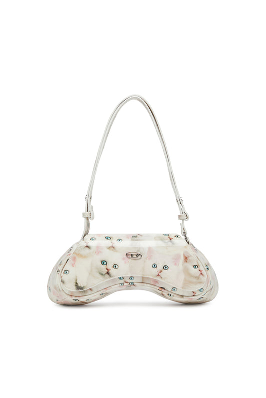 Play-Shoulder bag in printed glossy PU