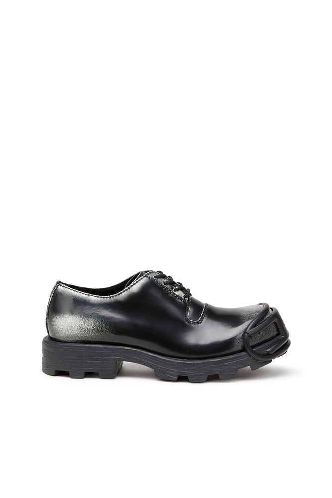D-Hammer-Derby shoes in shiny two-tone leather