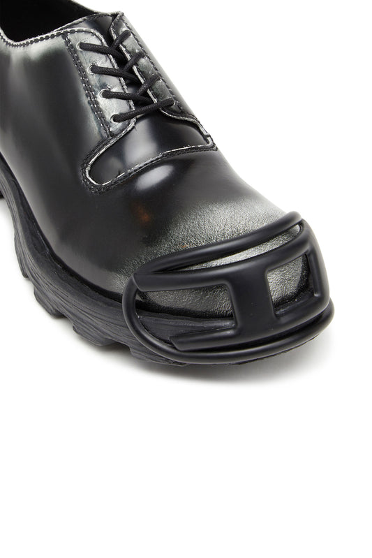 D-Hammer-Derby shoes in shiny two-tone leather (5)