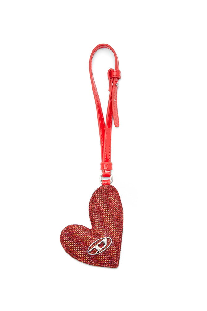 Heart charm with logo in metal
