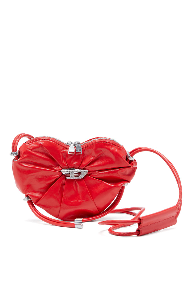 Scrunch-D-Heart shoulder bag in scrunched leather