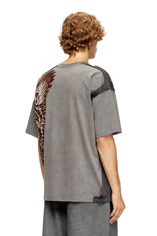 Peel-off T-shirt with eagle print (1)