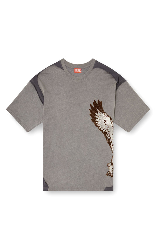 Peel-off T-shirt with eagle print (3)