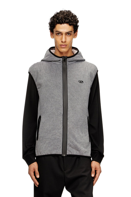Sleeveless zip-up hoodie