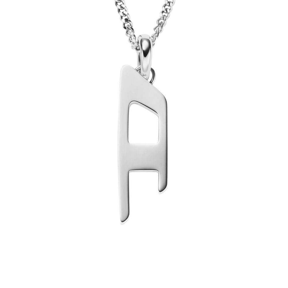 Stainless Steel D Logo Pendant Necklace