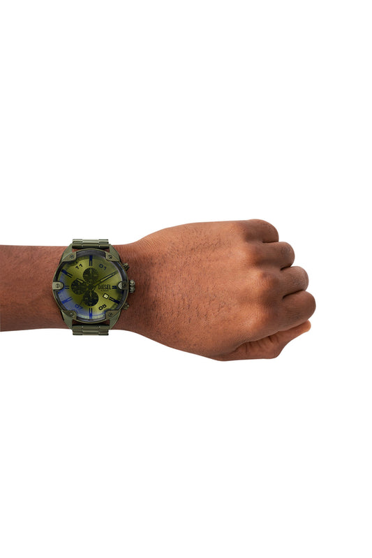 Spiked Chronograph Green Stainless Steel Watch (3)