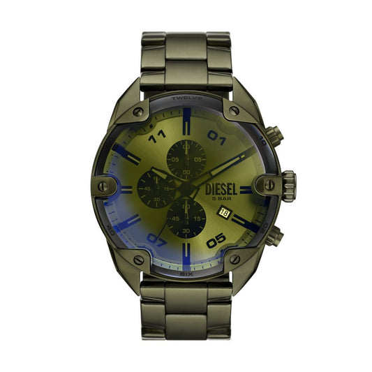 Spiked Chronograph Green Stainless Steel Watch