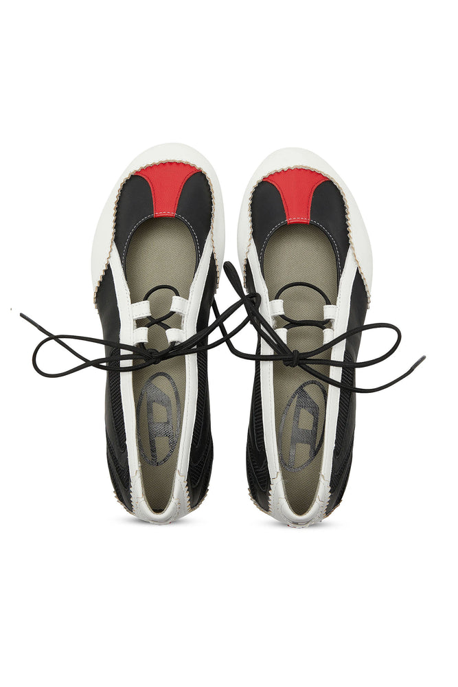 D-Mile-Lace-up ballet flats in leather and mesh (4)