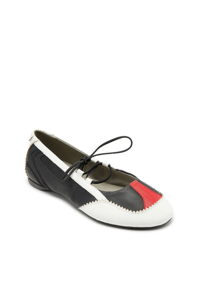 D-Mile-Lace-up ballet flats in leather and mesh (5)