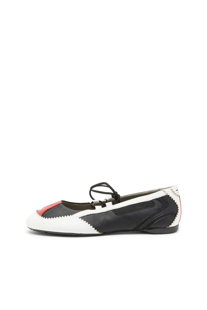D-Mile-Lace-up ballet flats in leather and mesh (6)