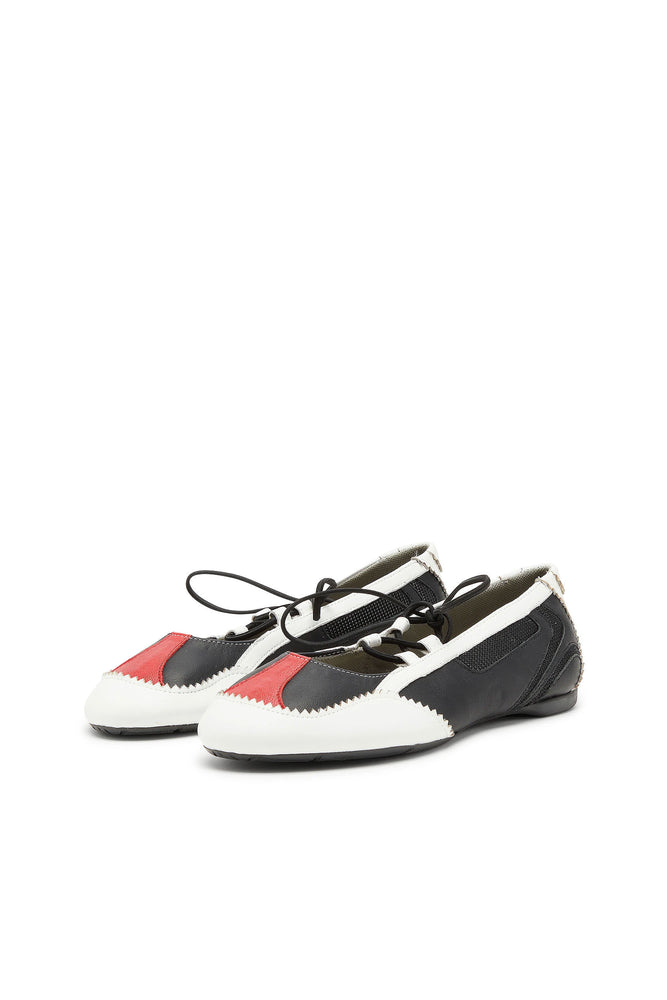 D-Mile-Lace-up ballet flats in leather and mesh (7)