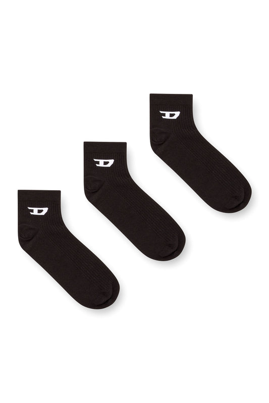 Three-pack ankle socks with D logo