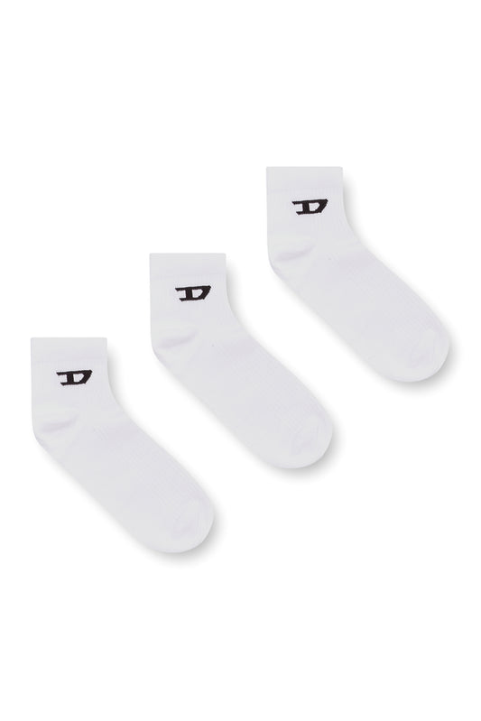 Three-pack ankle socks with D logo