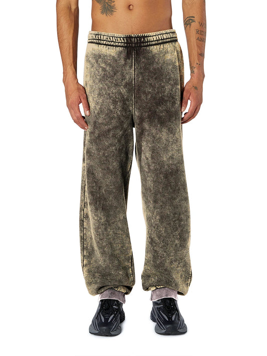 Drawstring pants with ribbed trim