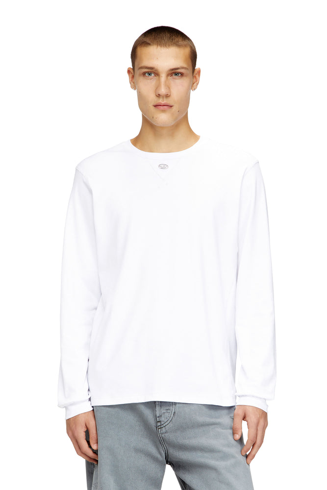 Cotton long-sleeve T-shirt with Oval D