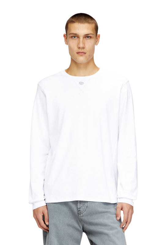 Cotton long-sleeve T-shirt with Oval D