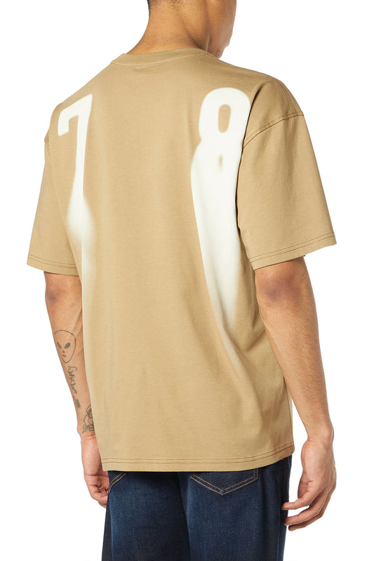 Cotton T-shirt with faded prints (1)