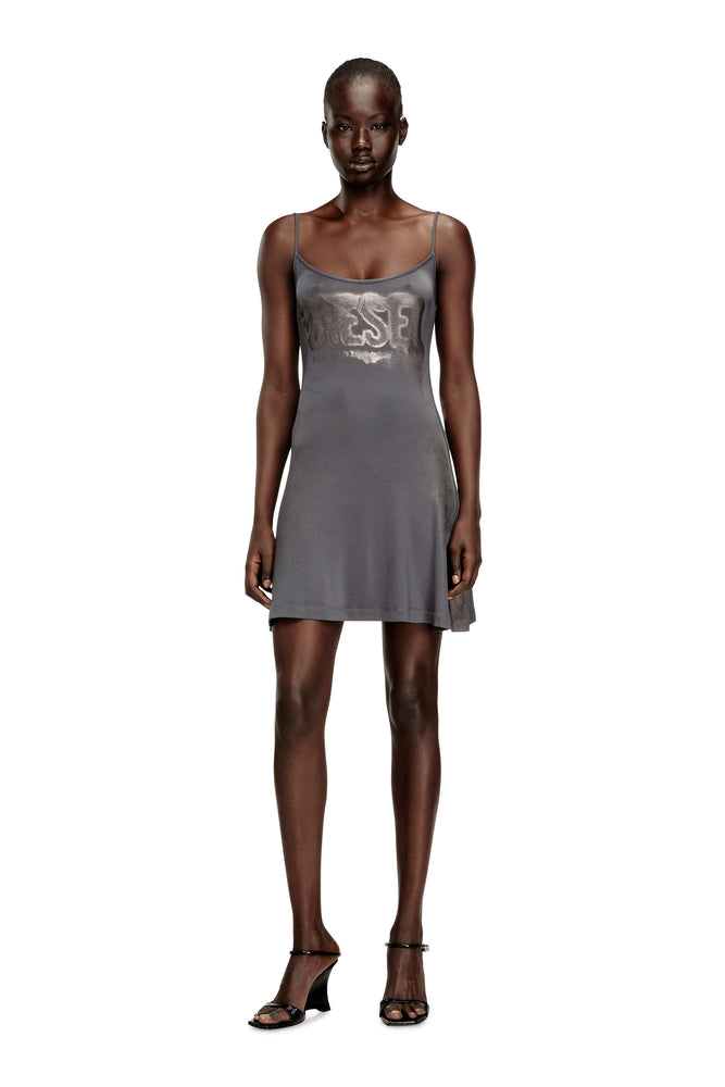 Mini dress in viscose with thin straps