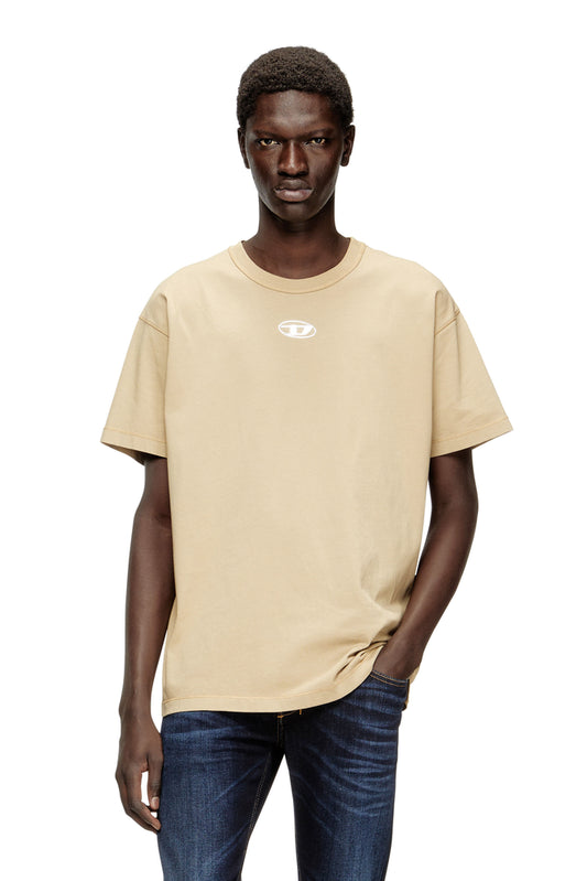 Light cotton T-shirt with metallic Oval D logo