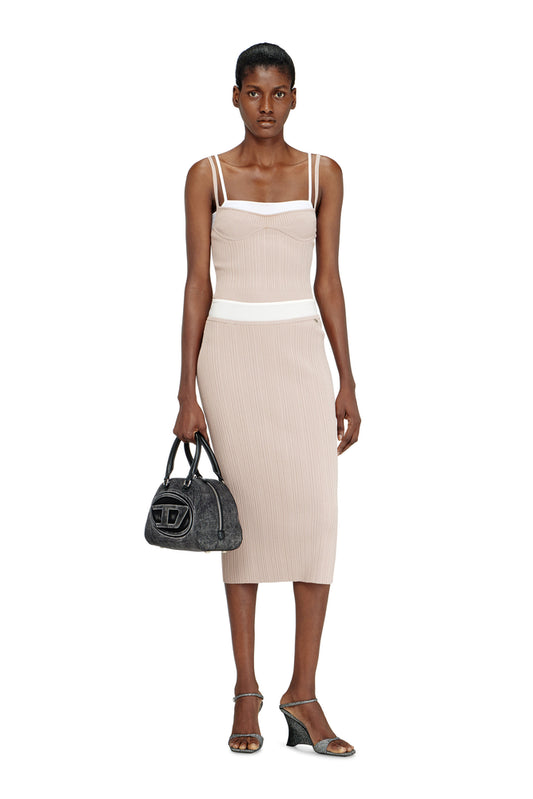 Ribbed knit skirt with contrast waistband (2)