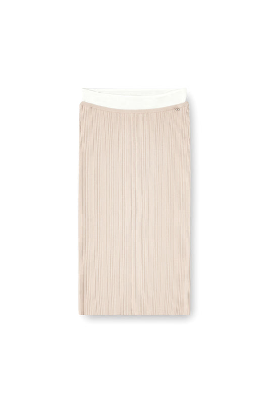 Ribbed knit skirt with contrast waistband (3)
