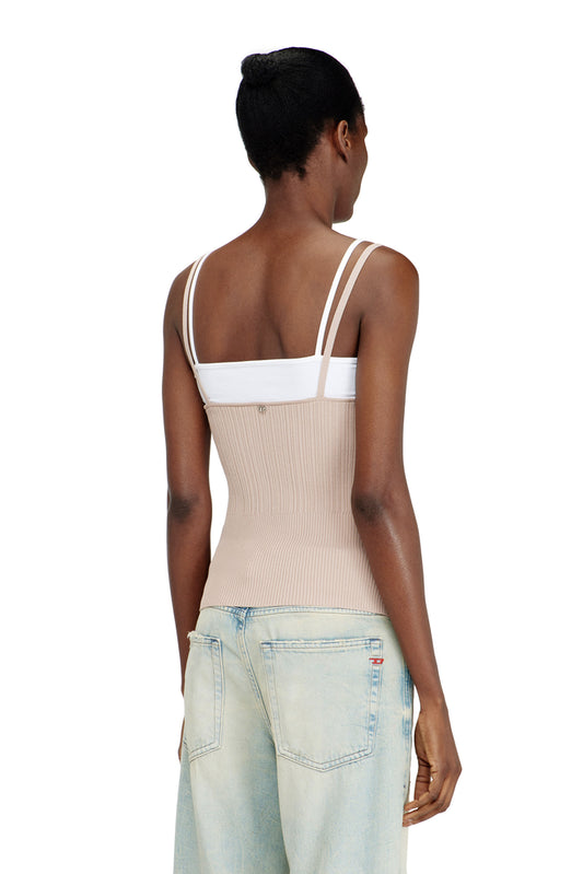 Layered cami top in ribbed knit (1)