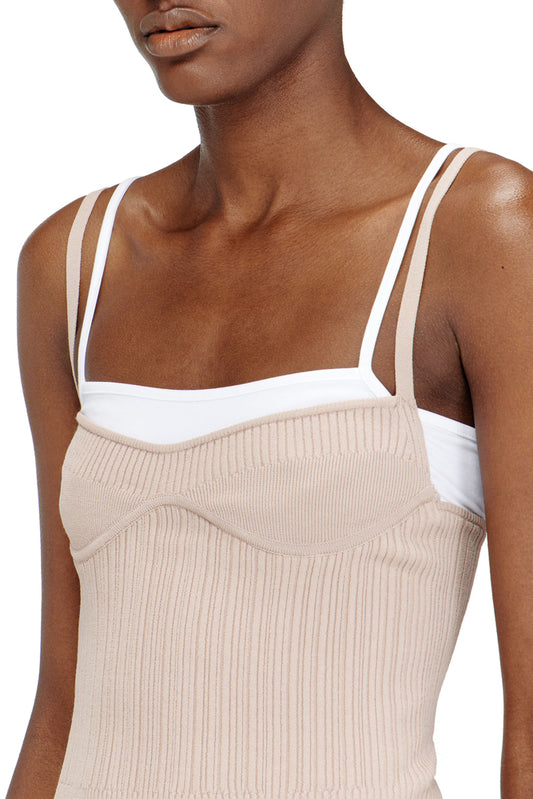 Layered cami top in ribbed knit (2)
