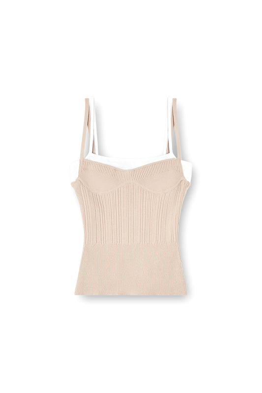 Layered cami top in ribbed knit (4)